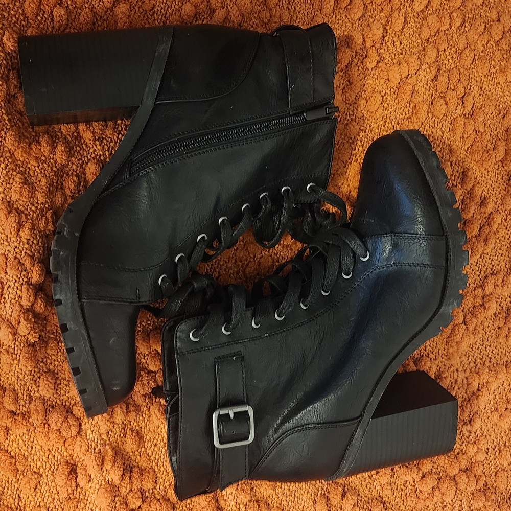 Torrid Black Lace-Up Ankle Boots